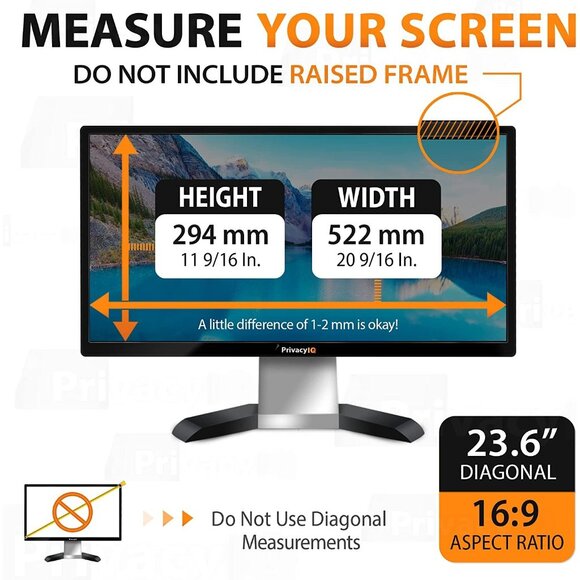 23.6" 16:9 Monitor Privacy Screen anti glare UV Blue light blocking removeable - Picture 2 of 6